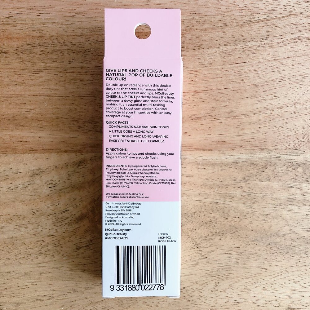 MCoBeauty Cheek & Lip Tint Rose Glow NEW in BOX! blush lipstick - Picture 2 of 2